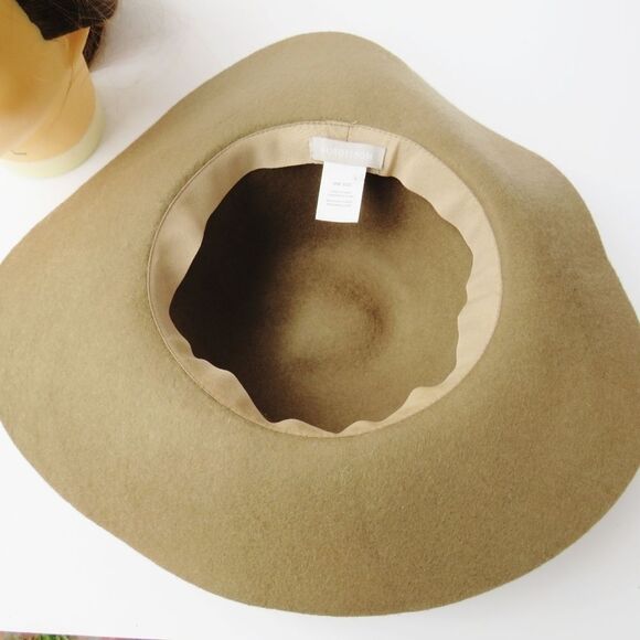 Nordstrom Wool Tan Camel Heathered Wide Brim Floppy Hat - Picture 7 of 9